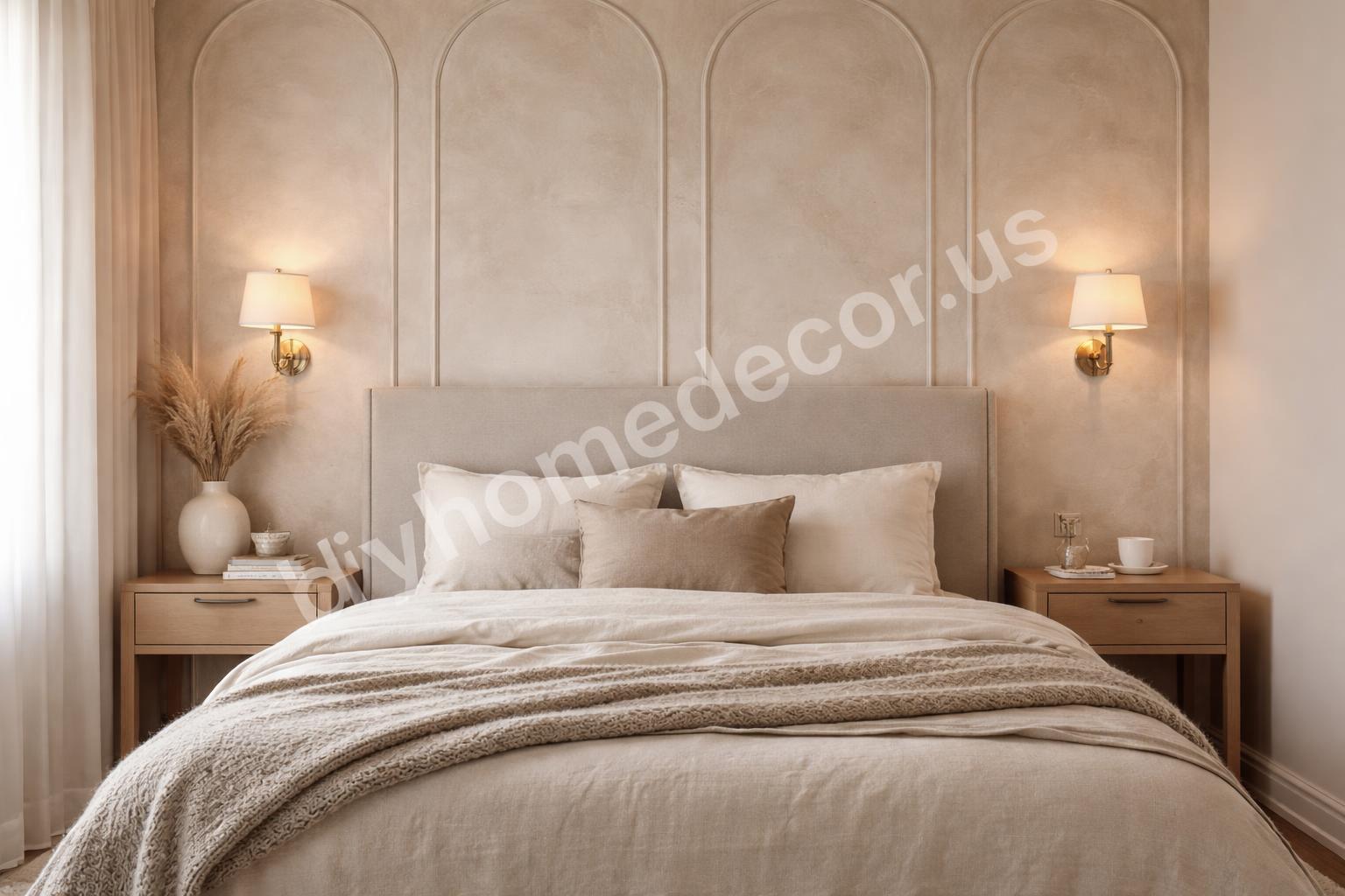 Accent wall behind bed with simple elegance