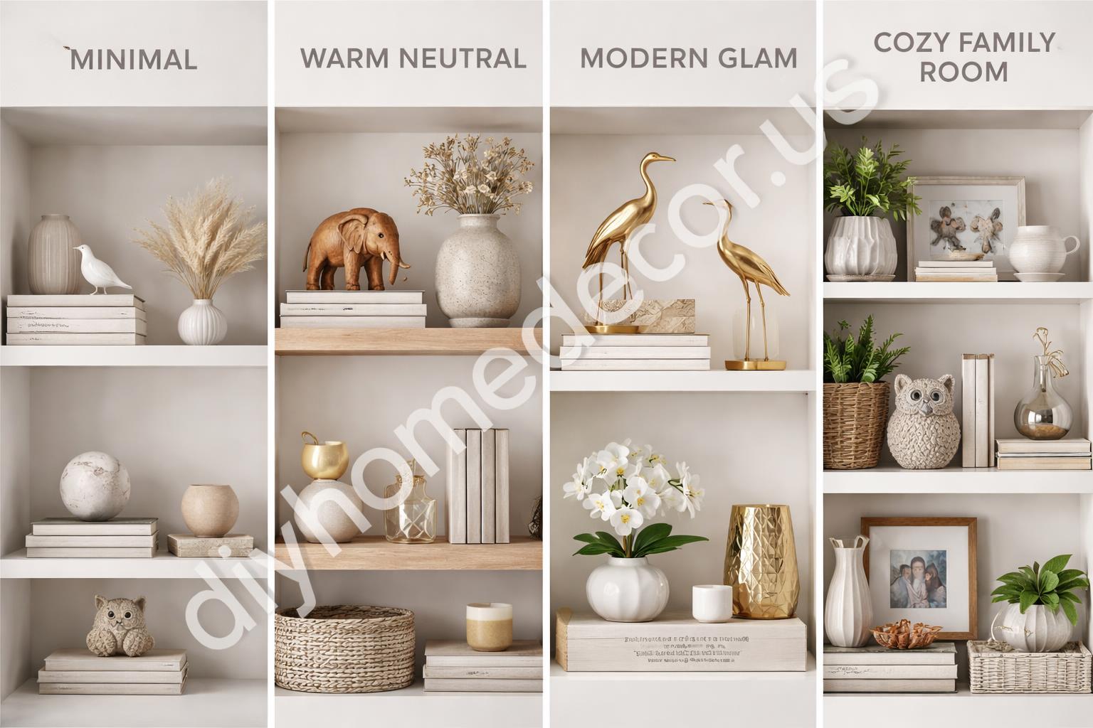 Animal statue shelf styles by room