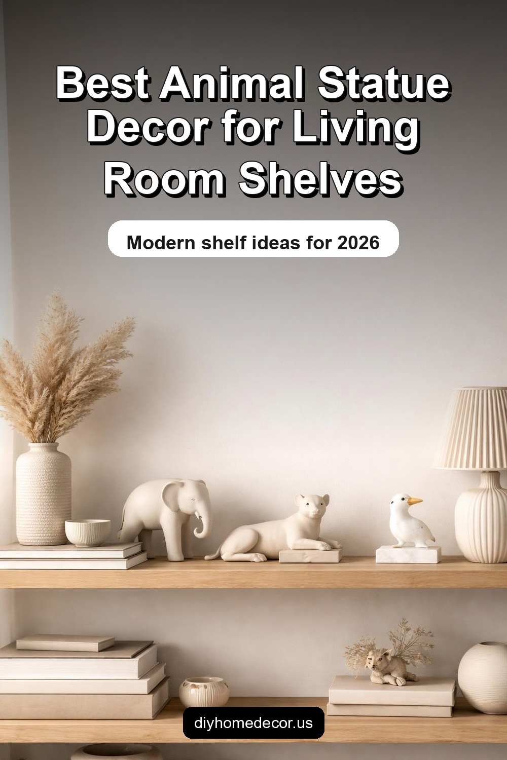 Pinterest image for Best Animal Statue Decor for Living Room Shelves in 2026