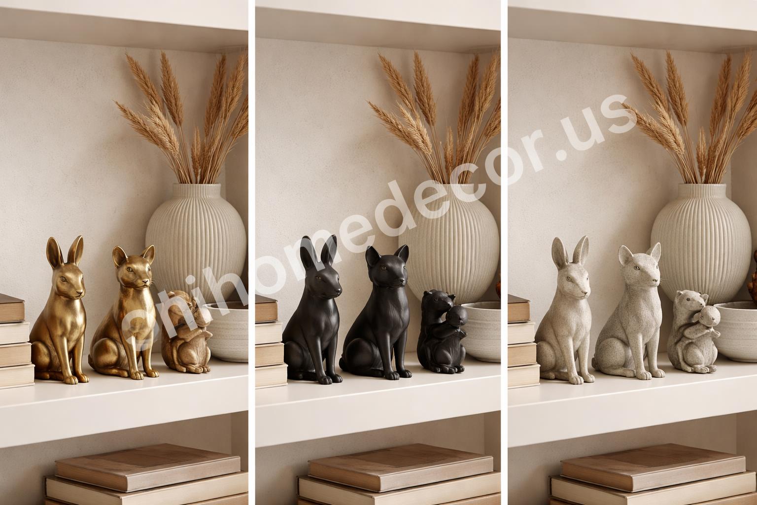Brass vs matte vs stone animal decor