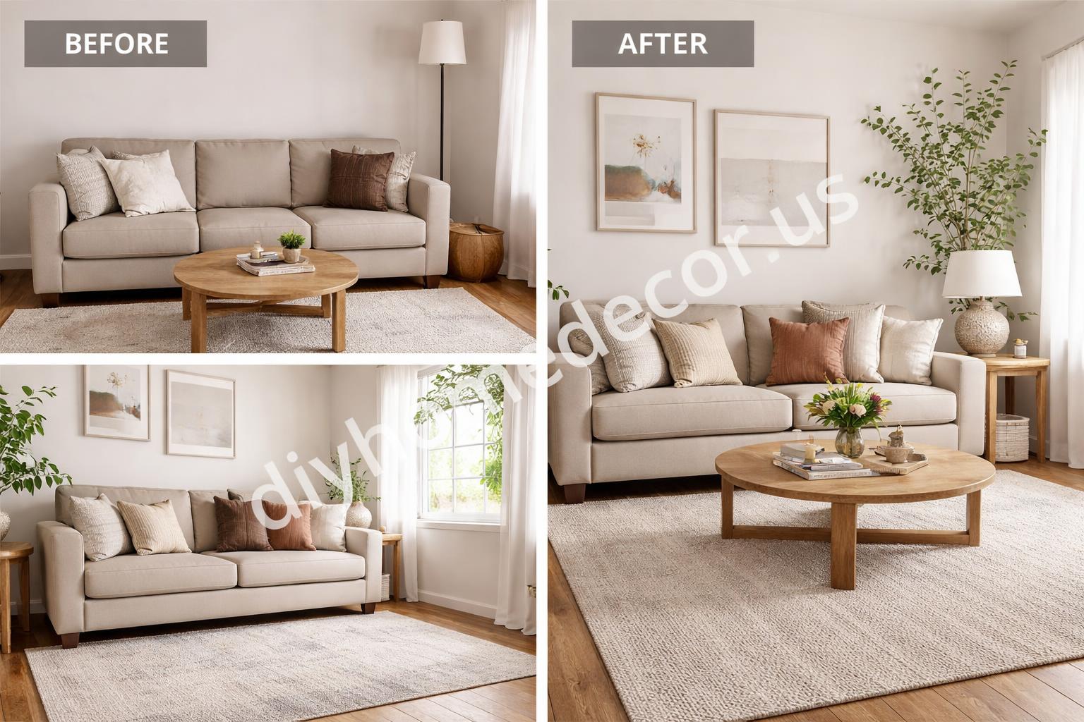 Budget neutral living room styled to look expensive