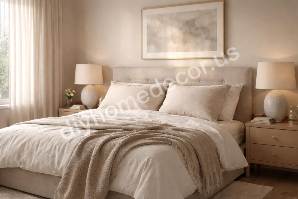 Elegant five star bedroom with layered textiles