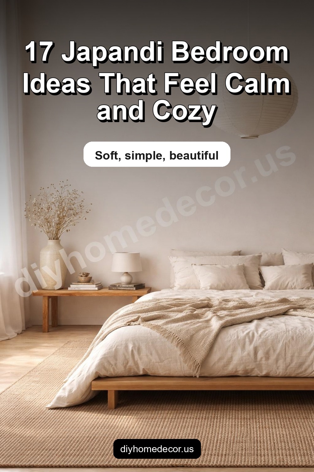 Pinterest image for 17 Japandi Bedroom Décor Ideas You'll Instantly Fall For