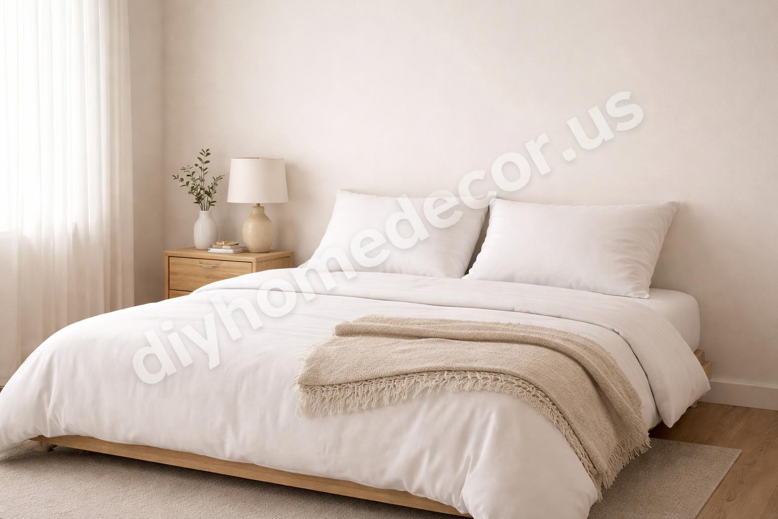 Minimal bed bedding layers for small room