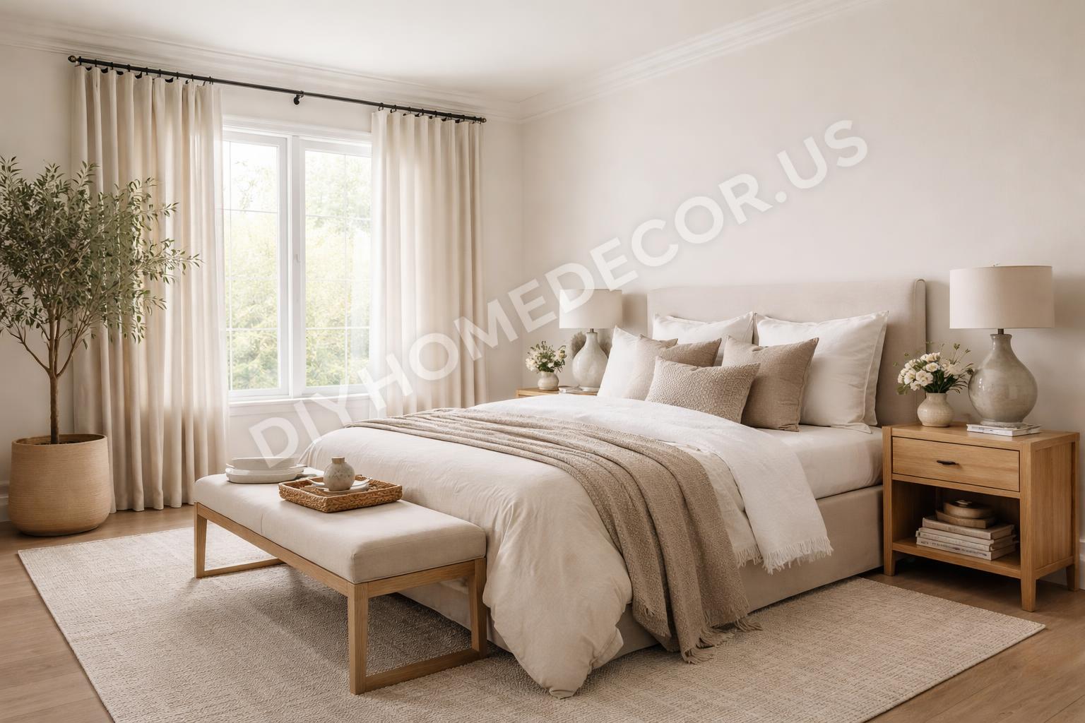 Minimal cozy bedroom with expensive look