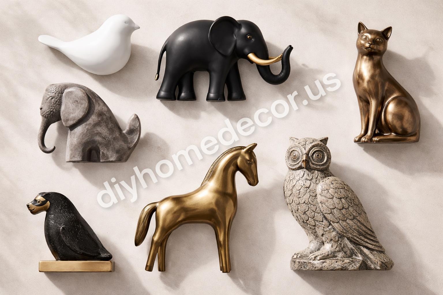 Mix of modern animal statue styles
