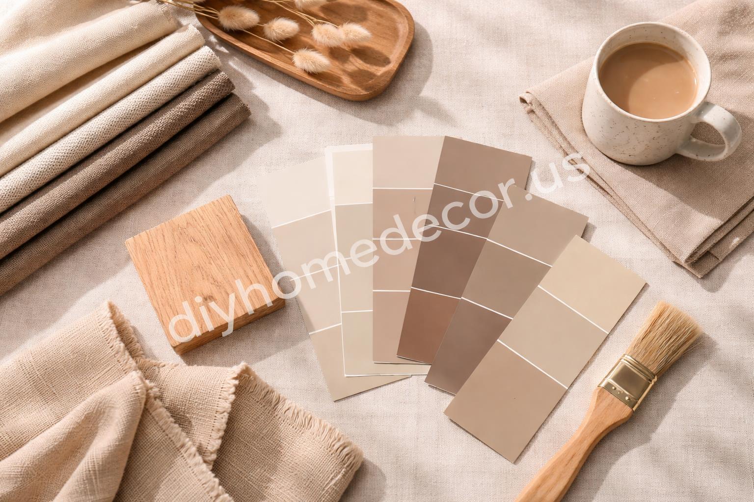 Neutral color palette living room swatches