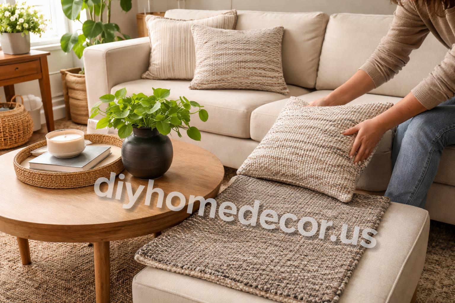 Neutral living room quick styling fixes