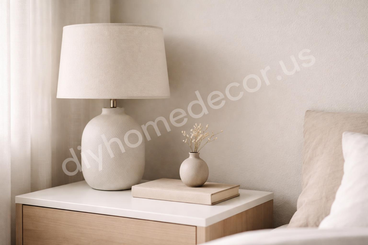 Neutral nightstand style with minimal decor