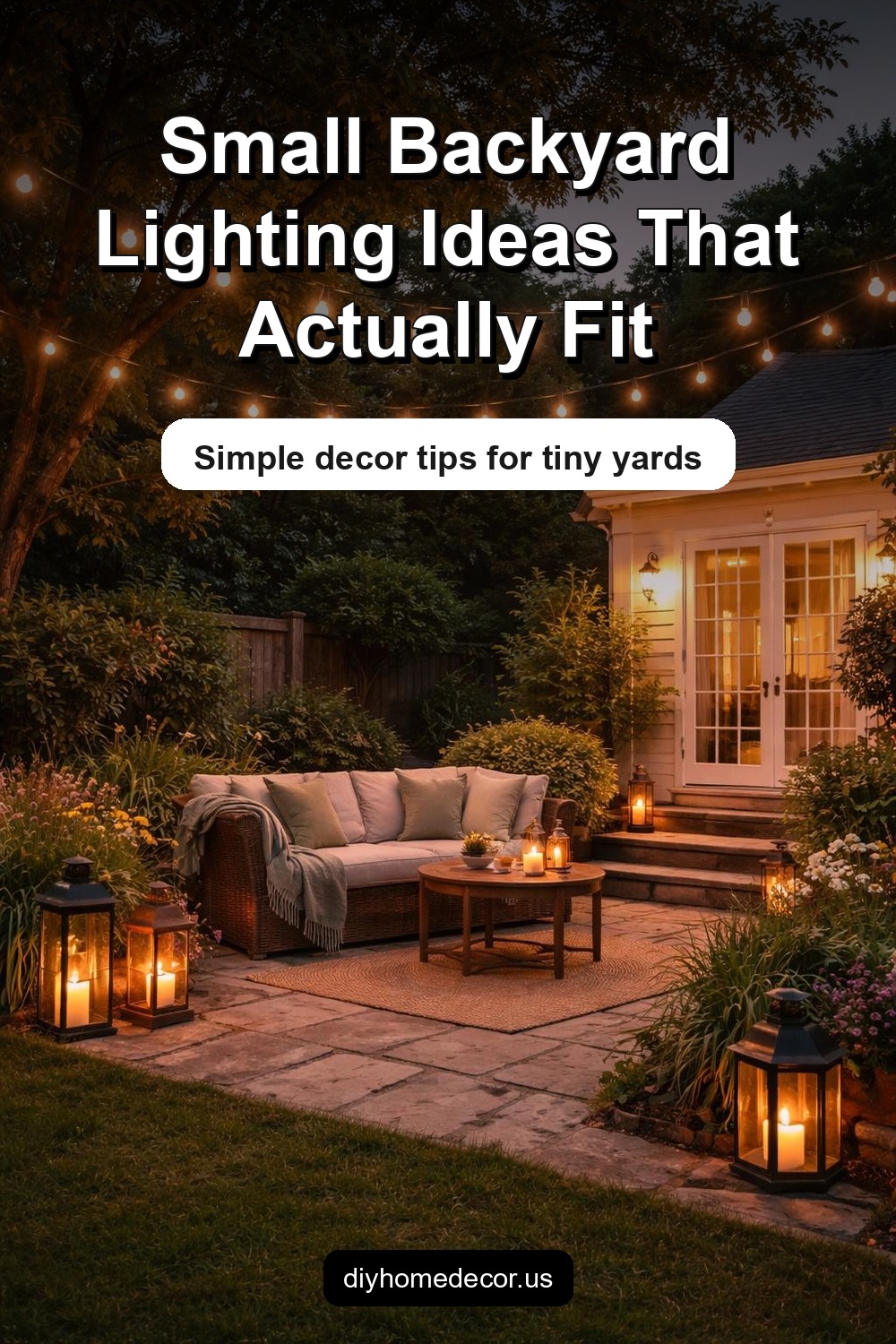 Pinterest image for How to Choose Garden Lighting Decor for Small Backyards