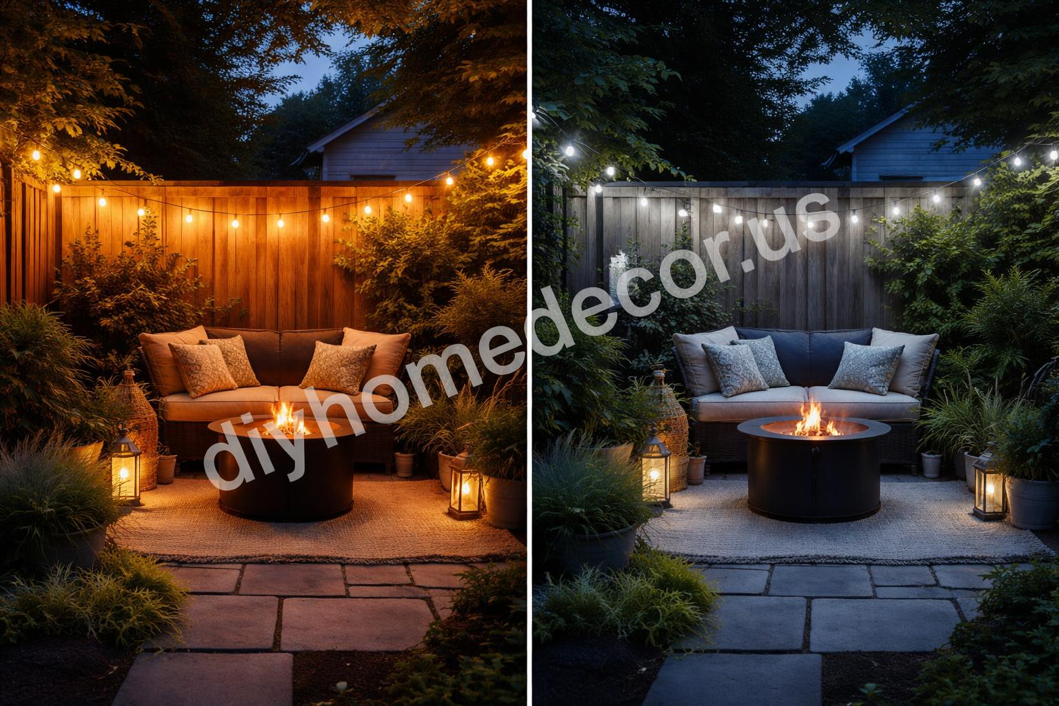 Warm vs cool garden lighting comparison