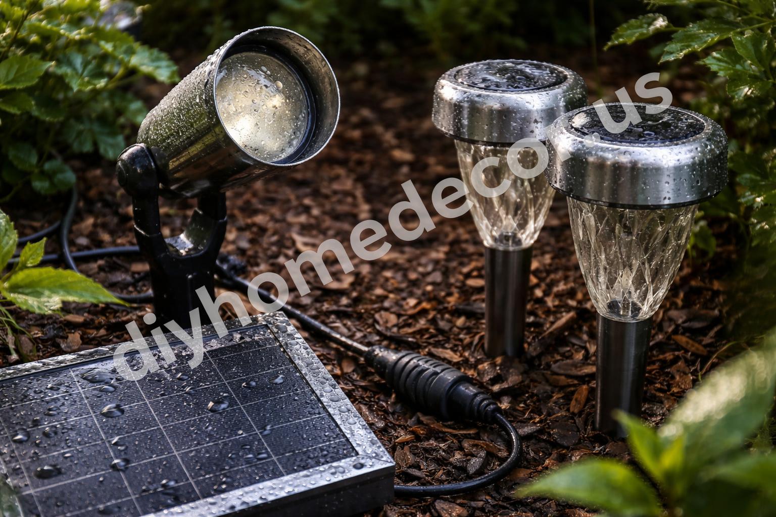Weatherproof garden lighting materials