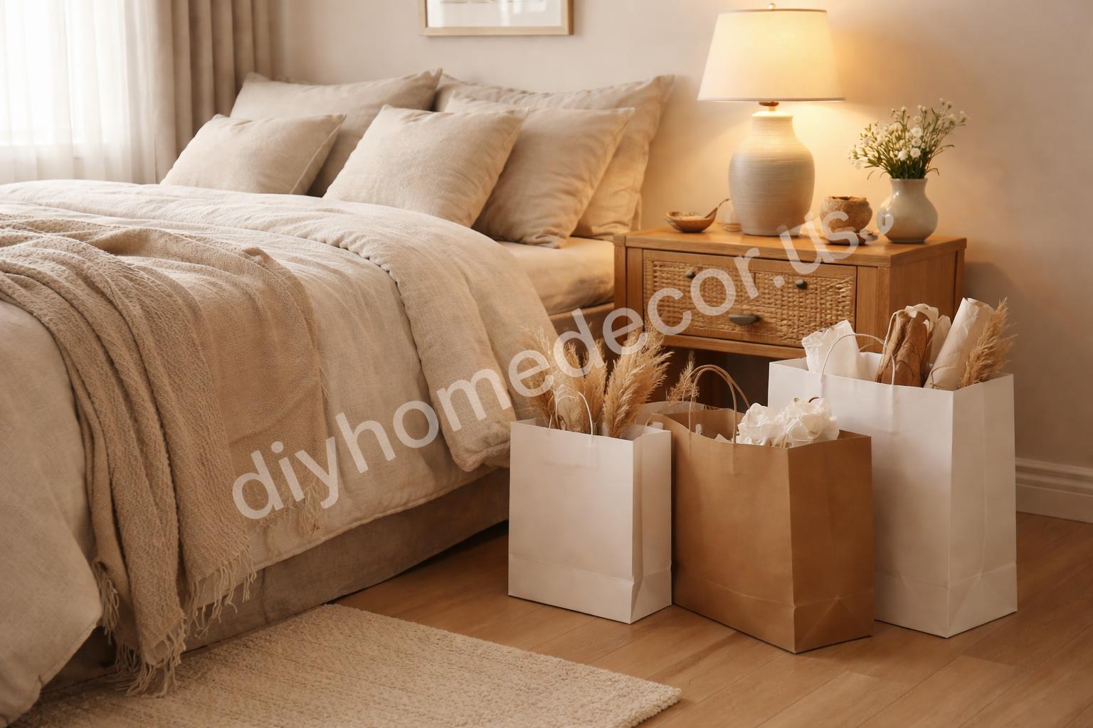 Weekend bedroom decor shopping cart styled cozy room