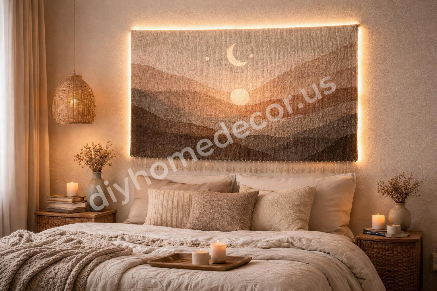 Backlit wall art with soft led halo effect