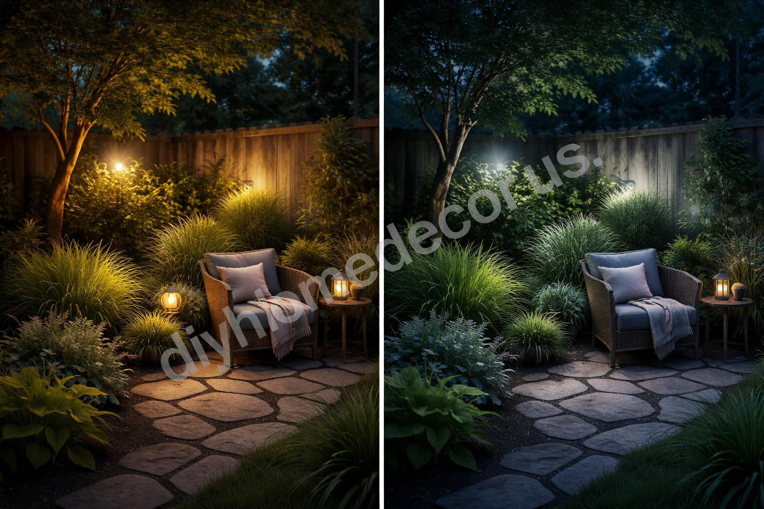 Warm vs cool garden lighting comparison